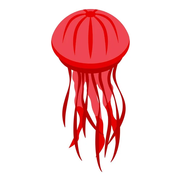 Симпатичная икона медузы, изометрический стиль — стоковый вектор