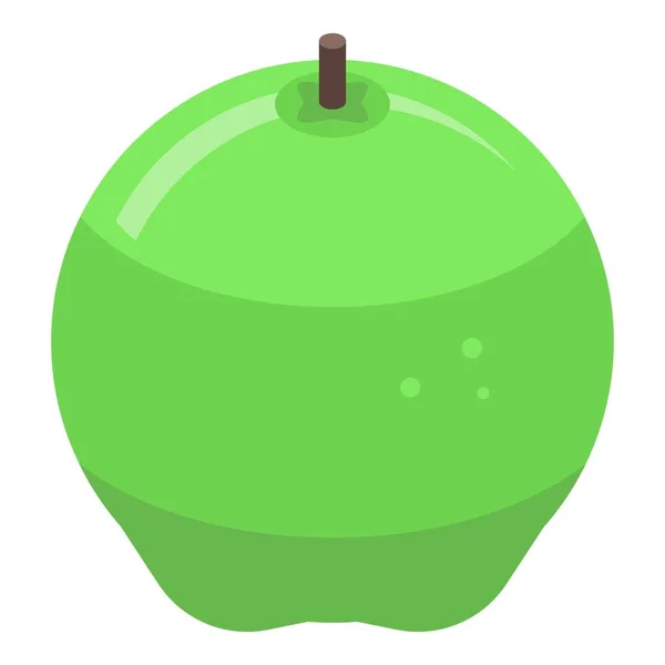 Icono de manzana verde pastel de manzana, estilo isométrico — Vector de stock