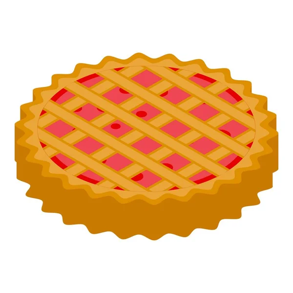 Tarte aux pommes icône de dessert, style isométrique — Image vectorielle