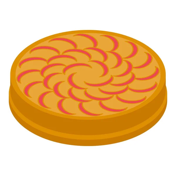 Icône de tarte aux pommes d'automne, style isométrique — Image vectorielle