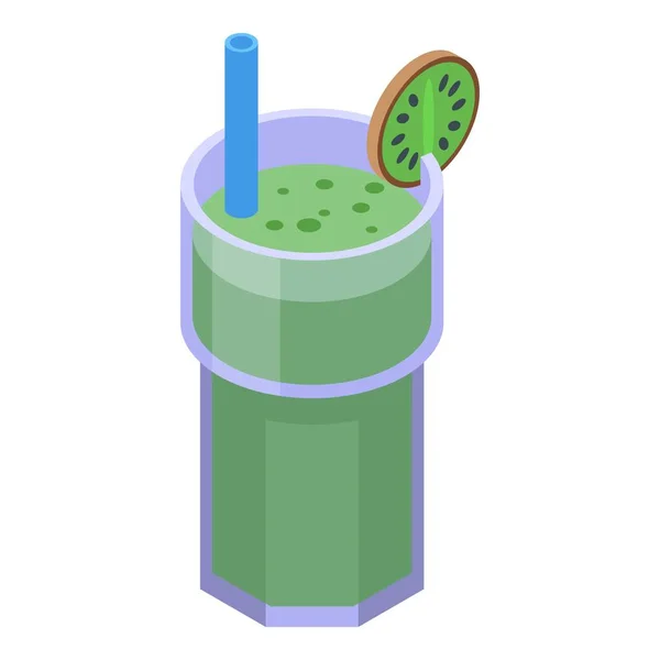 Gesundes Frühstück Kiwi Smoothie-Symbol, isometrischer Stil — Stockvektor