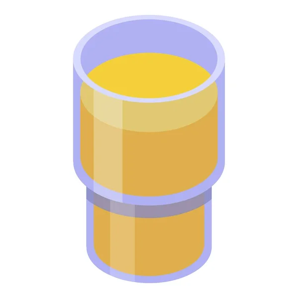 Здоровый завтрак оранжевый сок стекло икона, изометрический стиль — стоковый вектор