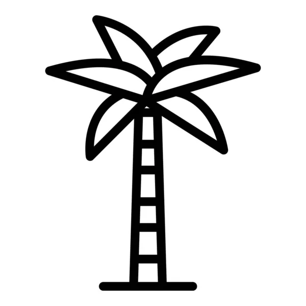 Île icône de palmier, style contour — Image vectorielle