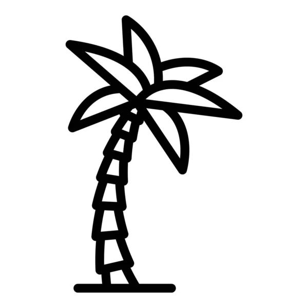 Icona della palma da spiaggia, stile contorno — Vettoriale Stock