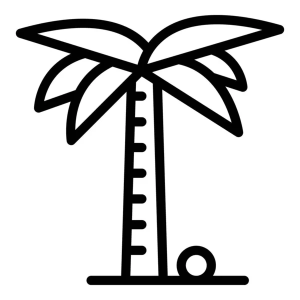 Icono de palmera exótica, estilo de contorno — Vector de stock