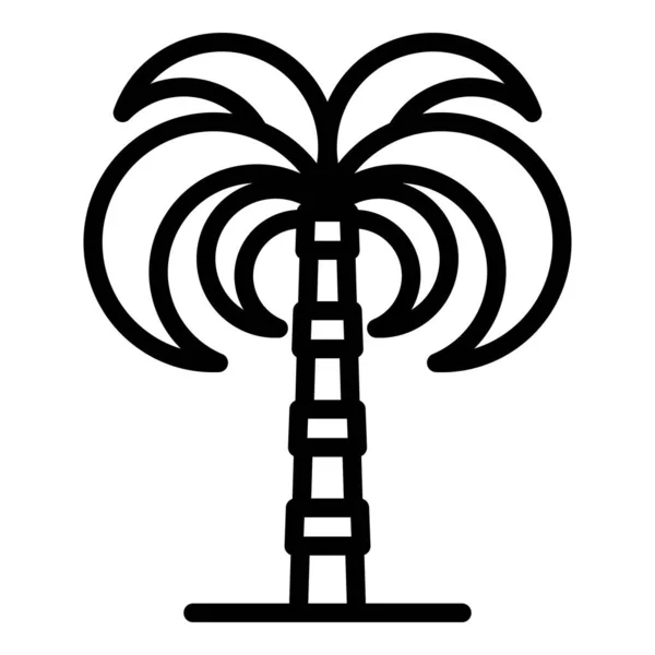 Tájkép pálmafa ikon, körvonalazott stílus — Stock Vector