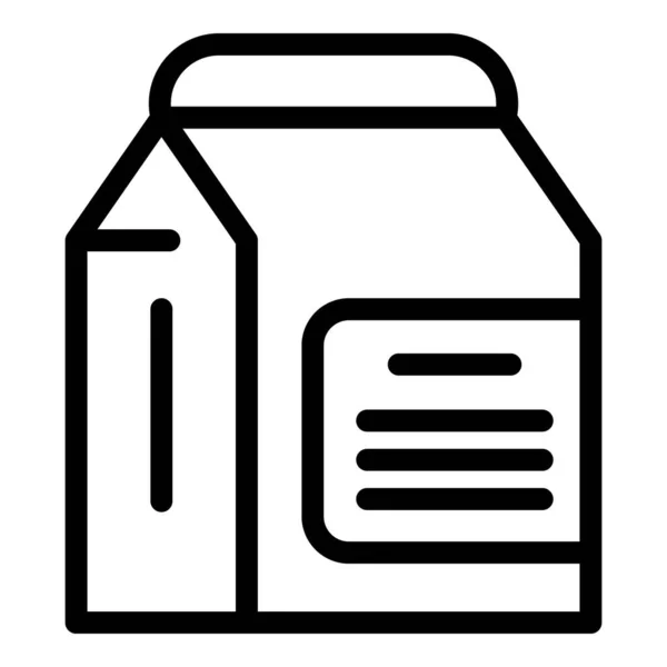 Icona del pacchetto latte nutrizione sportiva, stile contorno — Vettoriale Stock