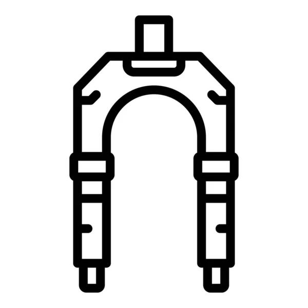 Fietsreparatie vork pictogram, omtrek stijl — Stockvector