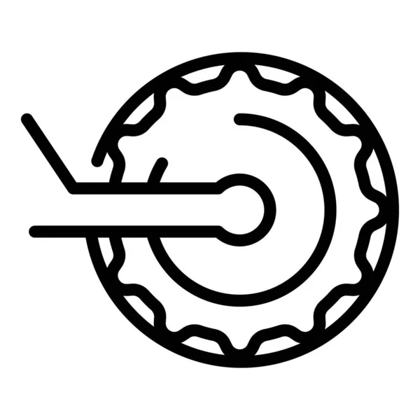 Reparación de bicicletas icono del cigüeñal, estilo de contorno — Vector de stock