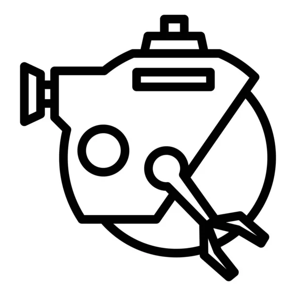 Aparato bathyscaphe icono, esquema de estilo — Vector de stock