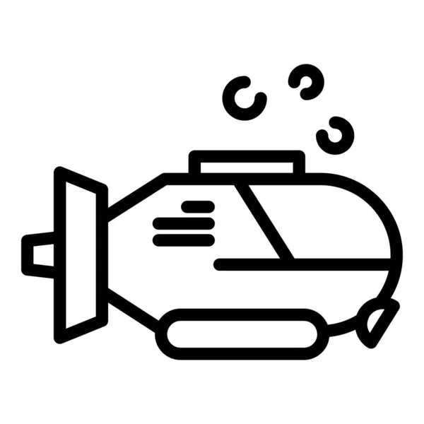Ikona mořského bathyscaphe, styl osnovy — Stockový vektor