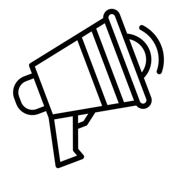 Reportage icona megafono, stile contorno — Vettoriale Stock