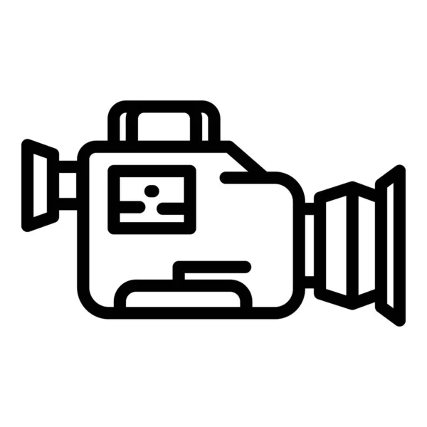 Reportaje icono de la cámara, el estilo del esquema — Vector de stock