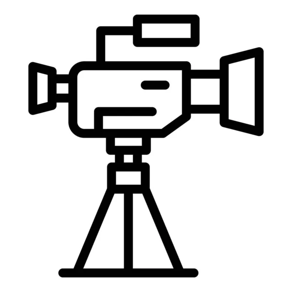 Icono de cámara de camarógrafo, estilo de esquema — Vector de stock
