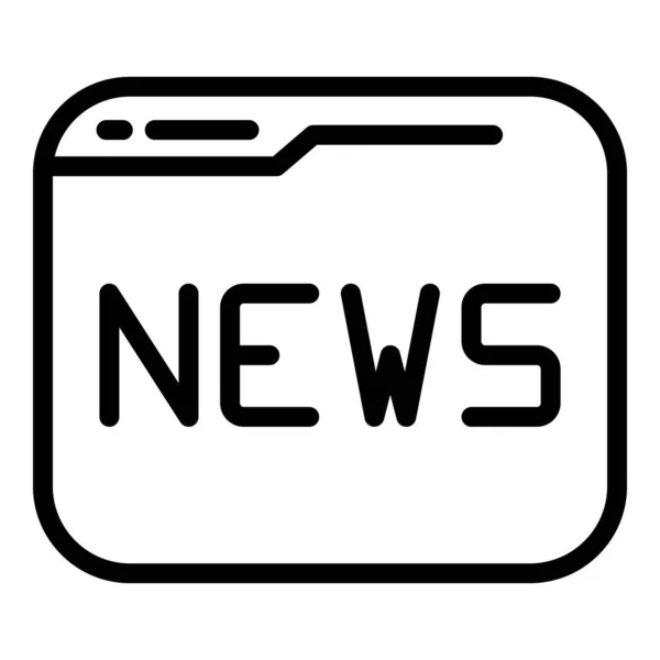 Web page news icon, outline style — 图库矢量图片