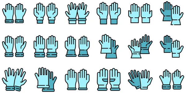 Medical gloves icons set vector flat — Stock Vector