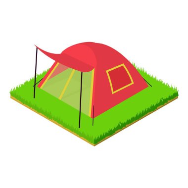 Açık hava çadır simgesi, izometrik biçim