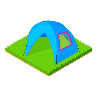 Kamp aksesuar simgesi, izometrik biçim