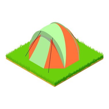 Kamp ekipmanı simgesi, izometrik biçim