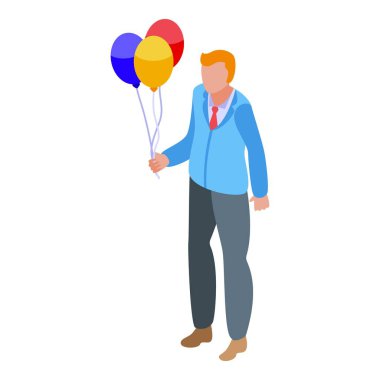 Çocuk başarılı iş adamı simgesi, izometrik stil