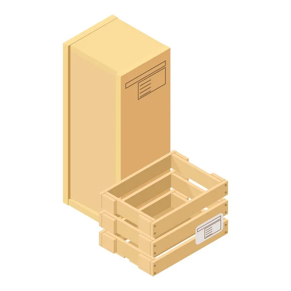 Transport packaging icon, isometric style — Stock Vector