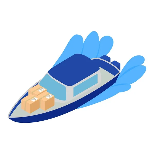 River shipping icon, isometric style — Stock Vector