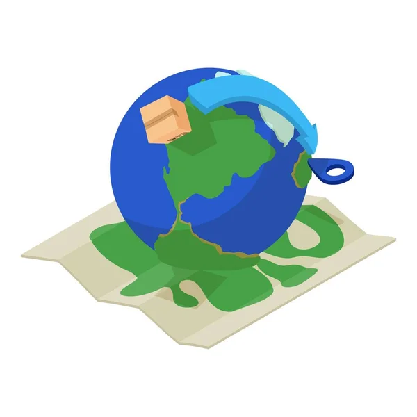 Worldwide delivery icon, isometric style — Stock Vector