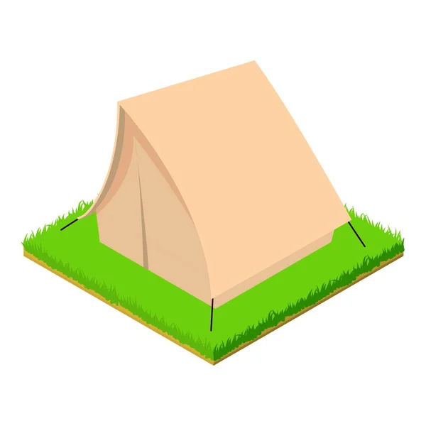 Icône de tente, style isométrique — Image vectorielle