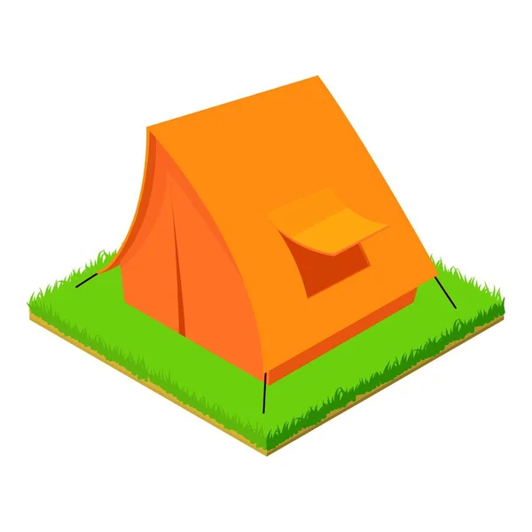 Ikone des Zeltes, isometrischer Stil — Stockvektor