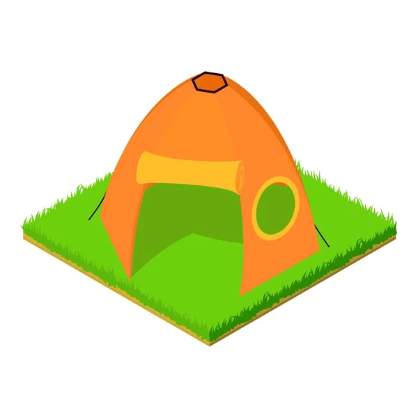 Ikona namiotu pomarańczowego w stylu izometrycznym — Wektor stockowy