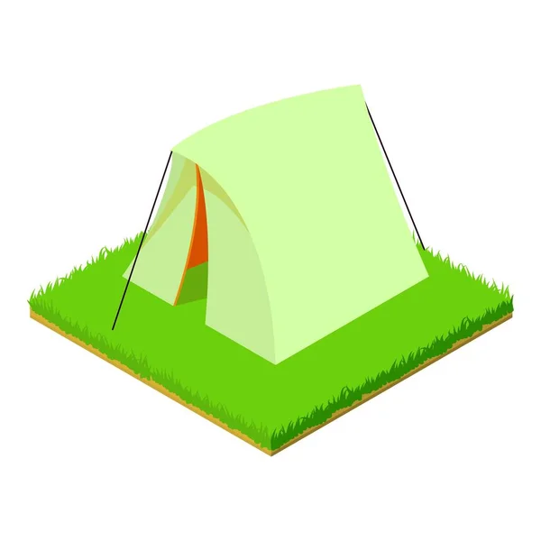 Ikon tenda segitiga, gaya isometrik - Stok Vektor