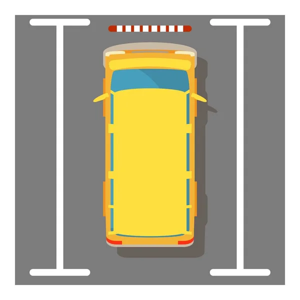 Geel minibusje icoon, isometrische stijl — Stockvector