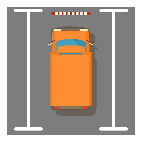 Икона оранжевого фургона, изометрический стиль — стоковый вектор