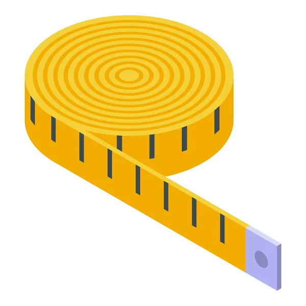 Иконка измерительной ленты для ремонта одежды, изометрический стиль — стоковый вектор