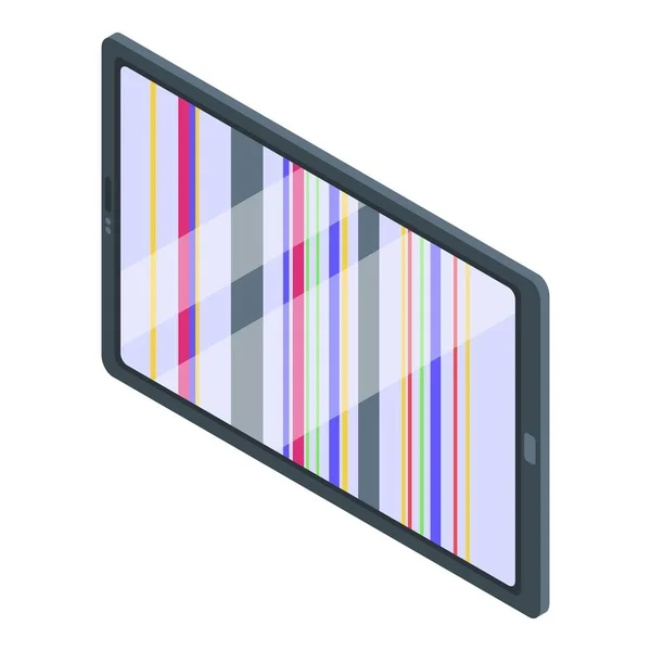 Tablet reparation skärm ikon, isometrisk stil — Stock vektor