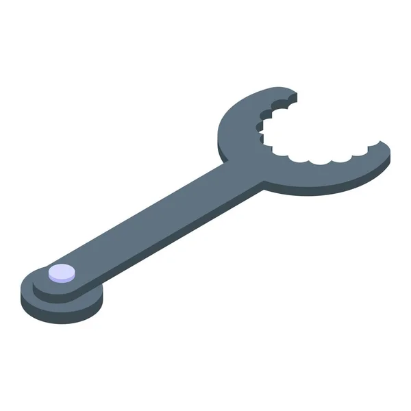 Icono de herramienta de horquilla de reparación de bicicletas, estilo isométrico — Vector de stock