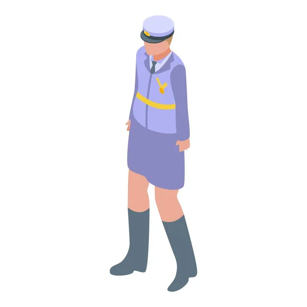 Femme uniforme militaire icône, style isométrique — Image vectorielle