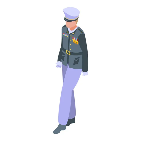 Vojenská uniforma námořní ikona, izometrický styl — Stockový vektor
