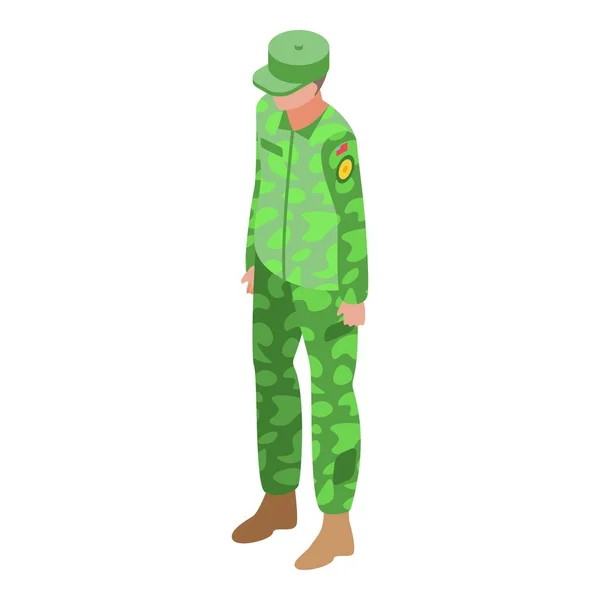 Icône de capitaine uniforme militaire, style isométrique — Image vectorielle