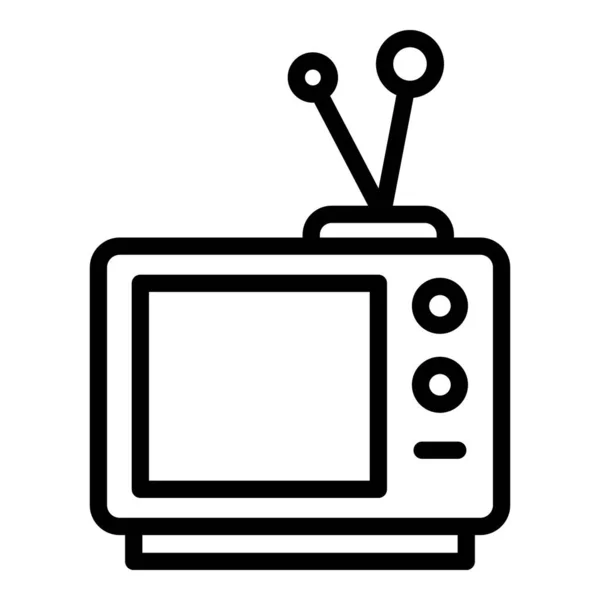 Television device icon, outline style — Stock Vector