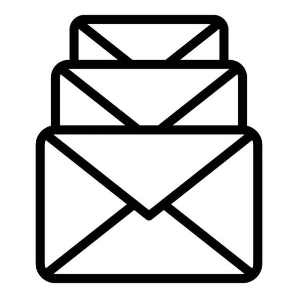 Иконка конверта электронной почты, стиль контура — стоковый вектор