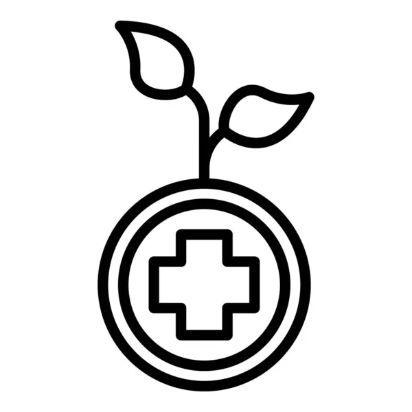 Ikone der Kräutermedizin, Umriss-Stil — Stockvektor