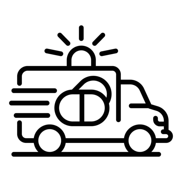 Drugs delivery icon, outline style — Stock Vector