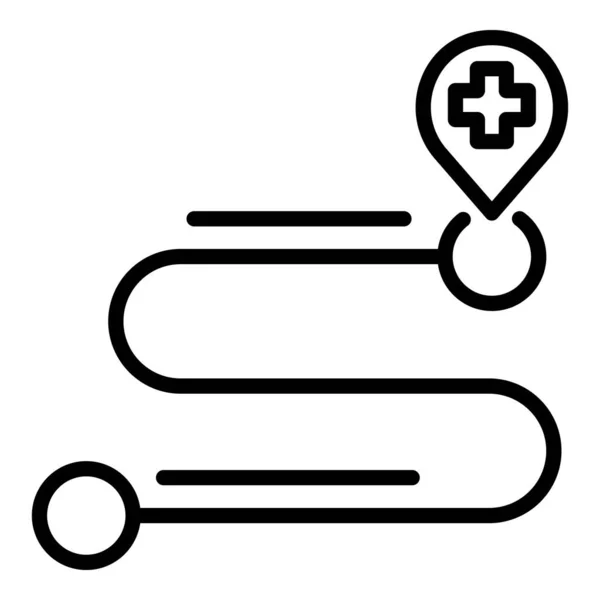 Pharmacy locatie icoon, overzicht stijl — Stockvector