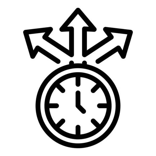 Icono de búsqueda de trabajo de tiempo, estilo de esquema — Vector de stock