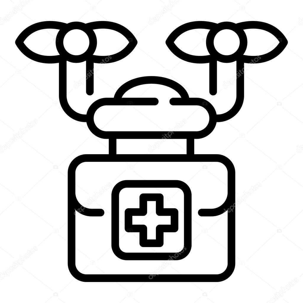 Drugs drone icon, outline style