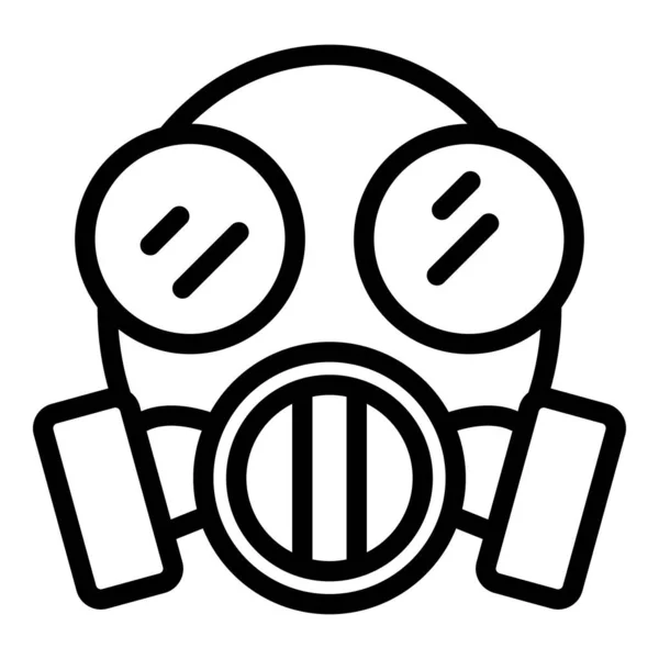 Wojskowa ikona maski gazowej, styl konturu — Wektor stockowy