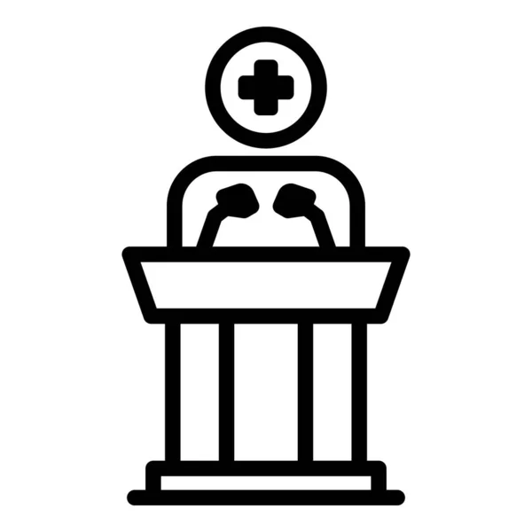 Icono del altavoz del médico, estilo del esquema — Vector de stock