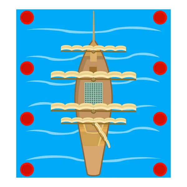 Ikona statku żaglowego w stylu izometrycznym — Wektor stockowy