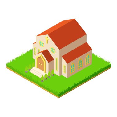 Güzel kilise ikonu, izometrik stil
